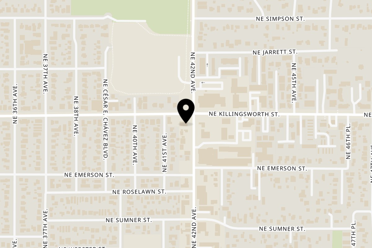 Map showing the location of Santo Domingo Taqueria on 5447 NE 42nd Ave in Portland